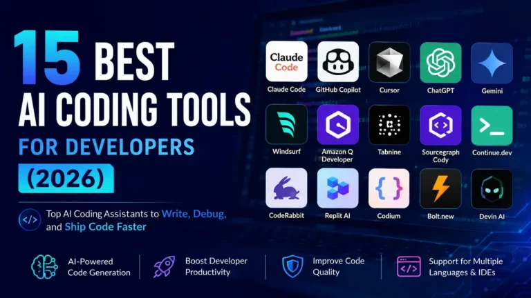 Best AI coding tools in 2026 featuring Claude Code, GitHub Copilot, Cursor, ChatGPT, Gemini, and other AI coding assistants