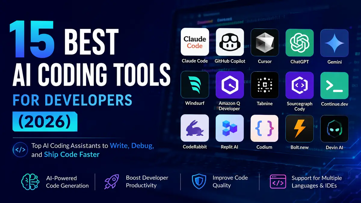 Best AI coding tools in 2026 featuring Claude Code, GitHub Copilot, Cursor, ChatGPT, Gemini, and other AI coding assistants