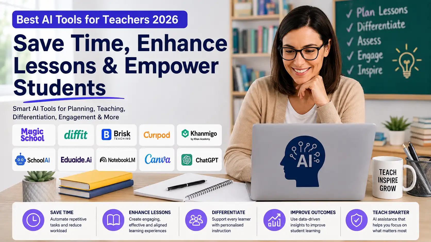 Best AI tools for teachers 2026 for lesson planning, differentiation, assessment, and classroom engagement